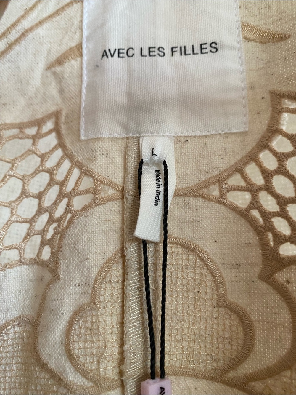 Anthropologie Avec Les Filles Cutwork Linen  Trench Coat/Duster Size Large NWT - Picture 12 of 12